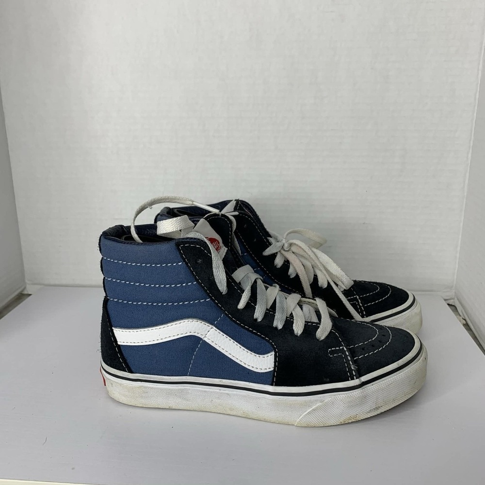 Vans Sk8-Hi High Top Sneakers Blue Black Size 4.0 Men / 5.5 Wom